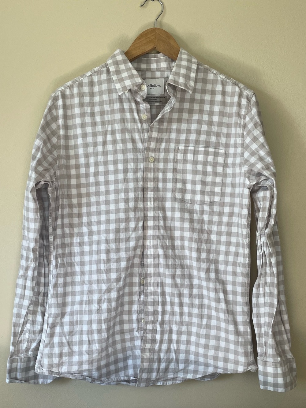 Men’s Grey Gingham Button-Down